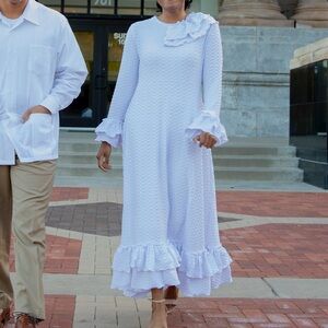 Custom White Ruffle Dress